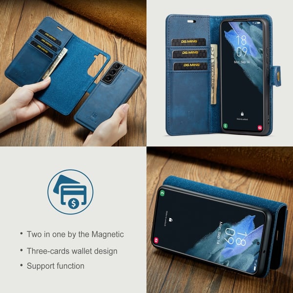 DG MING Samsung S24 2-i-1 Magnet Pungetui - Blå