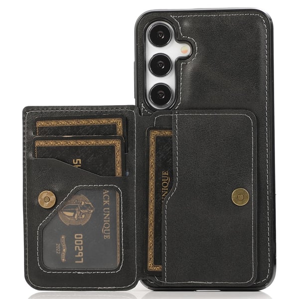 SKALO Samsung S24 PU-læder Cover med Pung - Sort