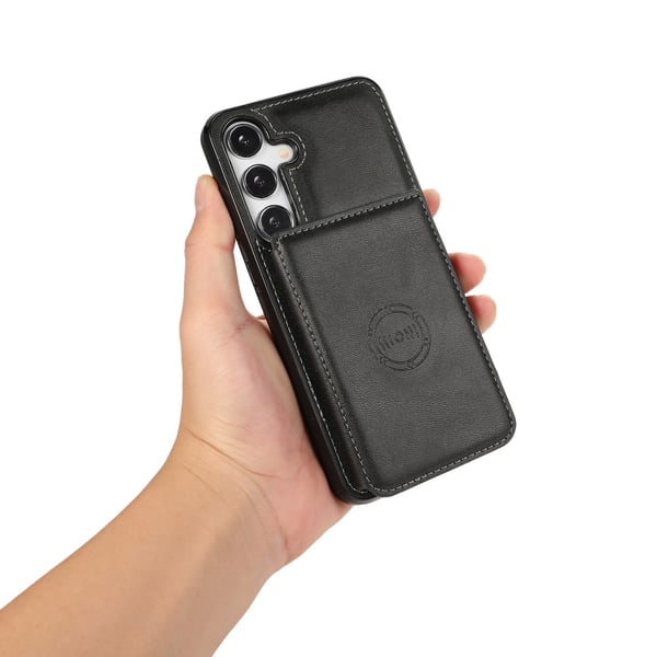 SKALO Samsung S24 PU-læder Cover med Pung - Sort