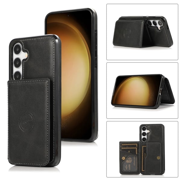 SKALO Samsung S24 PU-læder Cover med Pung - Sort