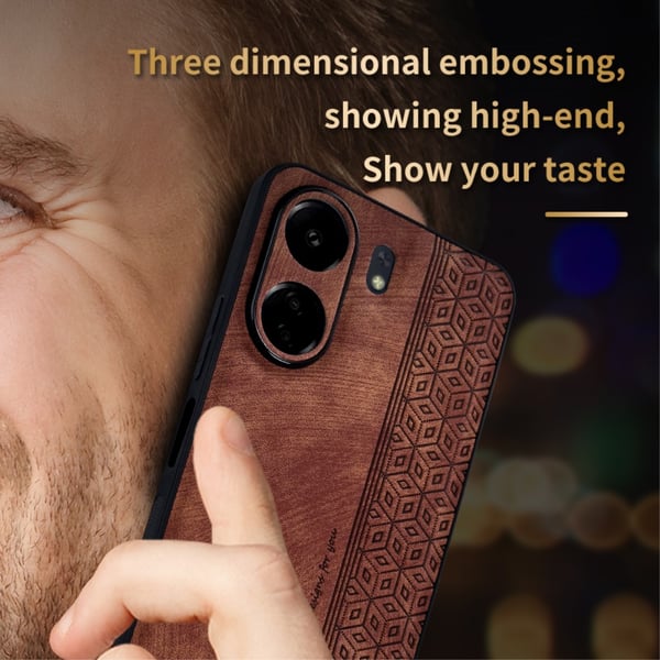 SKALO Xiaomi Redmi 13C 4G AZNS PU læder Cover - Sort