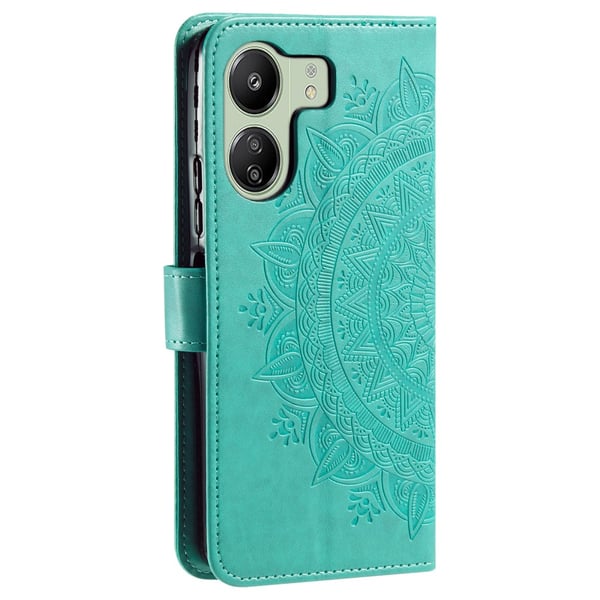 SKALO Xiaomi Redmi 13C 4G Mandala Flip Cover - Turkis