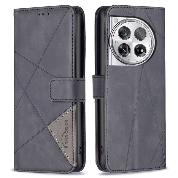 OnePlus 12 5G BINFEN COLOR Præget Flip Cover - Sort OnePlus 12 5G BINFEN COLOR Præget Flip Cover - Sort