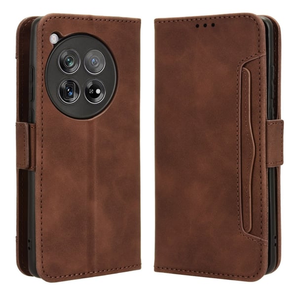 SKALO OnePlus 12 5G 6-lokeroa Lompakkokotelo - Ruskea SKALO OnePlus 12 5G 6-lokeroa Lompakkokotelo - Ruskea