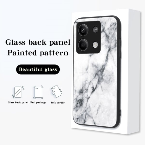 SKALO Xiaomi Redmi Note 13 5G Marmor hærdet glas TPU Cover - #2