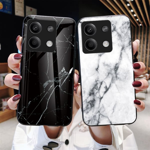 SKALO Xiaomi Redmi Note 13 5G Marmor hærdet glas TPU Cover - #2