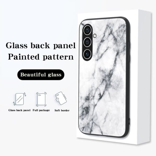 SKALO Samsung S24+ Marmor hærdet glas TPU Cover - #4