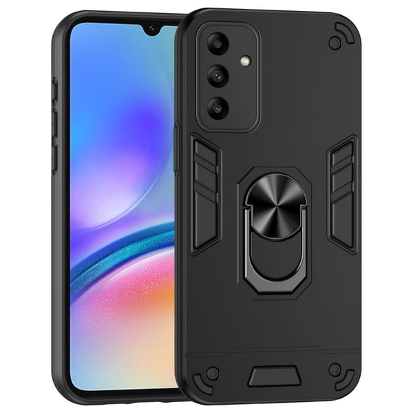 SKALO Samsung A05s 4G Armor Hybrid metal ring cover - Sort