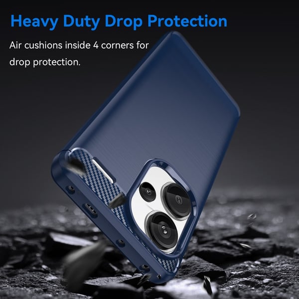 SKALO Xiaomi Redmi Note 13 Pro+ Armor Carbon Stødsikker TPU-cover