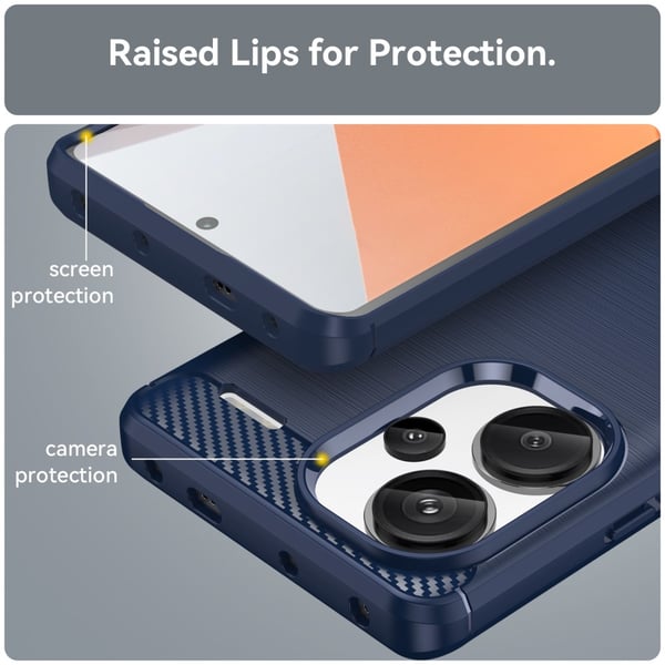 SKALO Xiaomi Redmi Note 13 Pro+ Armor Carbon Stødsikker TPU-cover