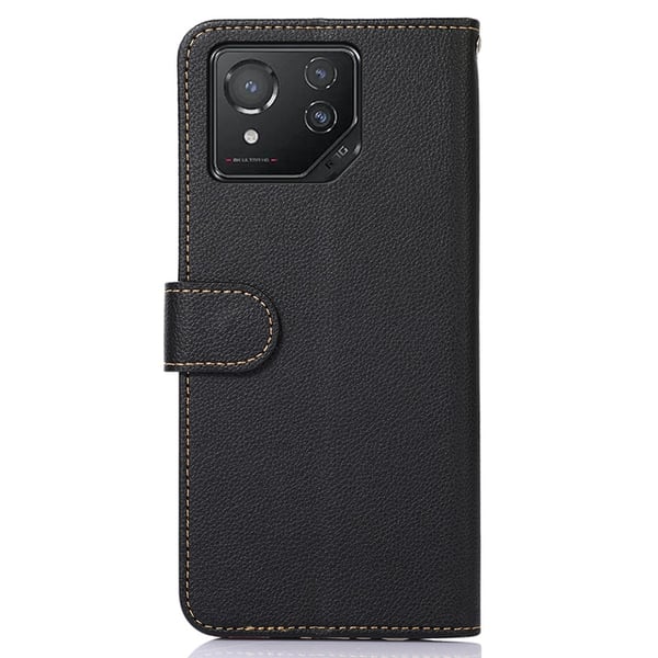 SKALO Asus ROG Phone 8 5G KHAZNEH Litchi Plånboksfodral i PU-Läder - Svart