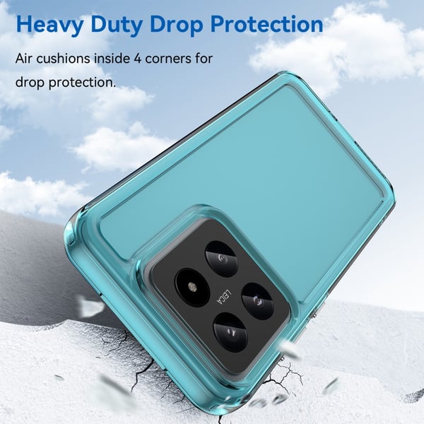 SKALO Xiaomi 14 5G Transparent TPU Metal Buttons Cover - Turkis
