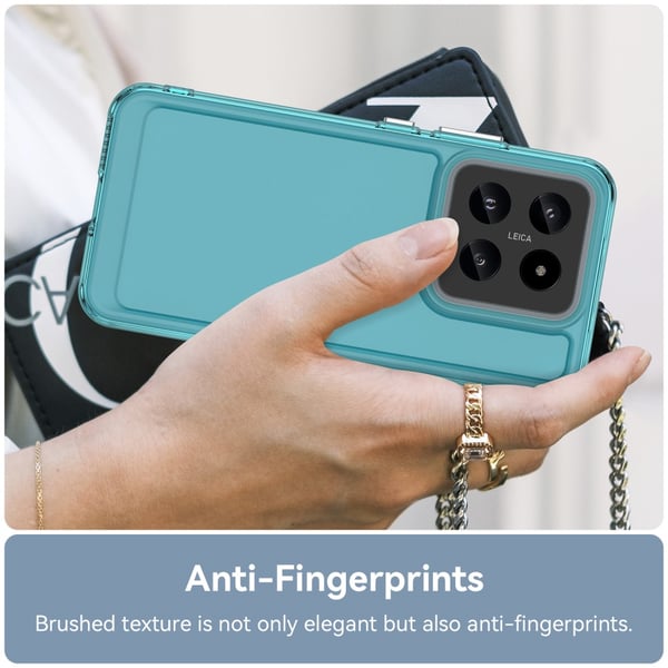 SKALO Xiaomi 14 5G Transparent TPU Metal Buttons Cover - Turkis