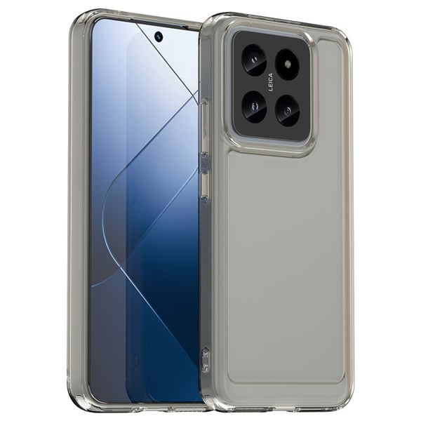 SKALO Xiaomi 14 5G Transparent TPU Metal Buttons Cover - Grå
