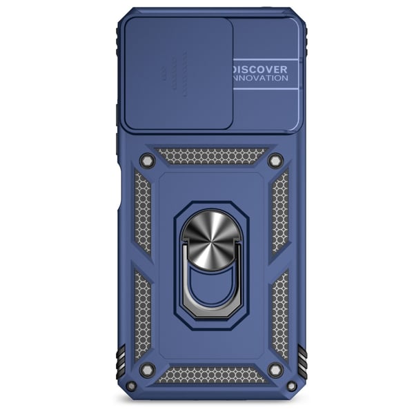 SKALO Xiaomi Redmi 13C 4G Armor Hybrid Metal Ring Camera Slider - Blå