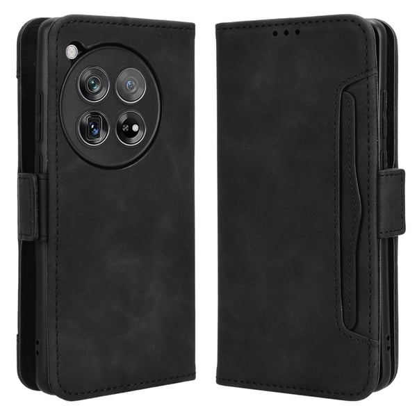 SKALO OnePlus 12R 5G 6-lokeroa Lompakkokotelo - Musta SKALO OnePlus 12R 5G 6-lokeroa Lompakkokotelo - Musta