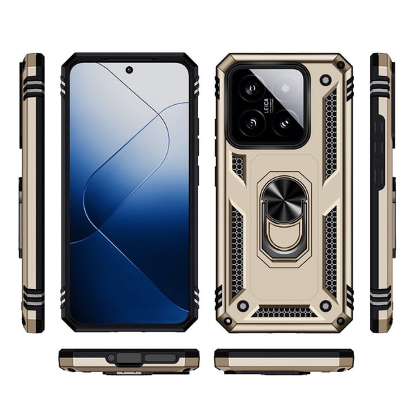 SKALO Xiaomi 14 5G Armor Hybrid metal ring cover - Guld