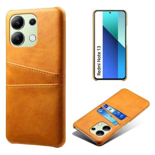 SKALO Xiaomi Redmi Note 13 4G PU-læder Kortholder Cover - Brun