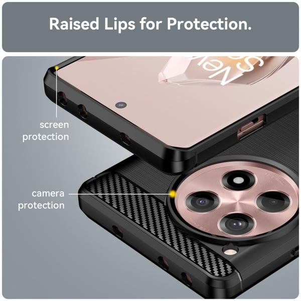 SKALO OnePlus 12R 5G Armor Carbon Stødsikker TPU-cover