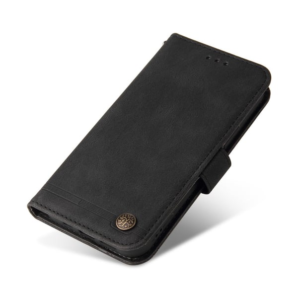 SKALO OnePlus 12R 5G Lompakkokotelo PU-nahkaa - Musta