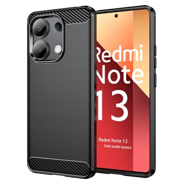 SKALO Xiaomi Redmi Note 13 4G Armor Carbon Iskunkestävä TPU suojakuori