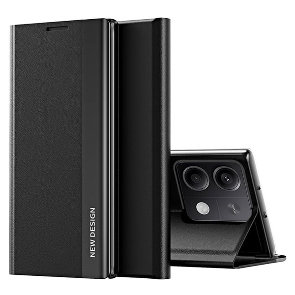 SKALO Xiaomi Redmi Note 13 Pro 5G Ultraslim PU-Läder Fodral - Svart
