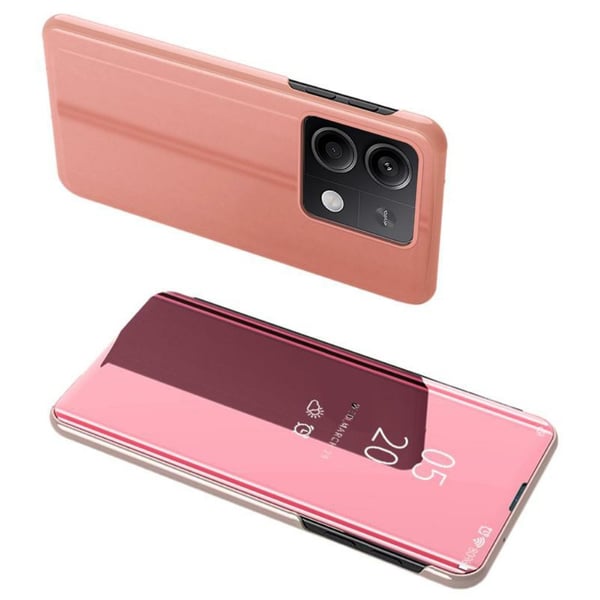 SKALO Xiaomi Redmi Note 13 Pro 5G Clear View Lompakkokotelo - Ruusukulta