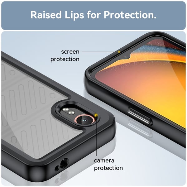 SKALO Samsung Xcover 7 Armor Hybrid Bumper Cover - Sort