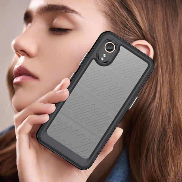 SKALO Samsung Xcover 7 Armor Hybrid Bumper Cover - Sort
