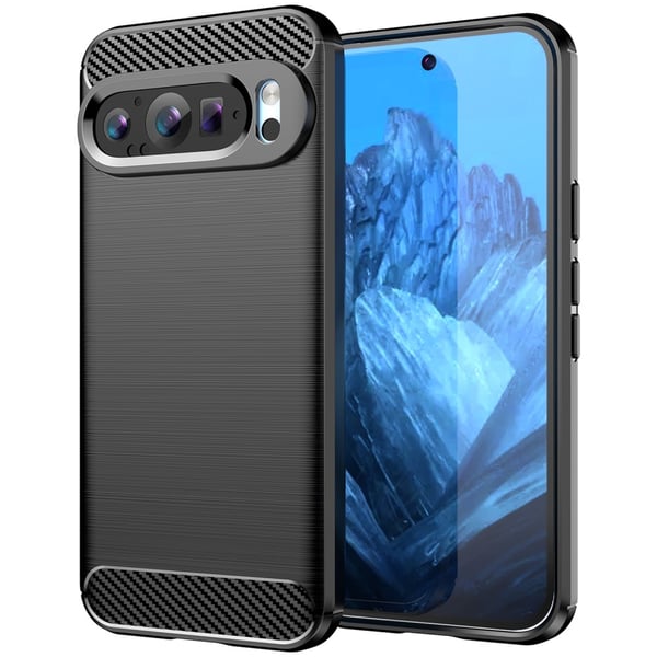 SKALO Google Pixel 9/9 Pro Armor Carbon Stødsikker TPU-cover