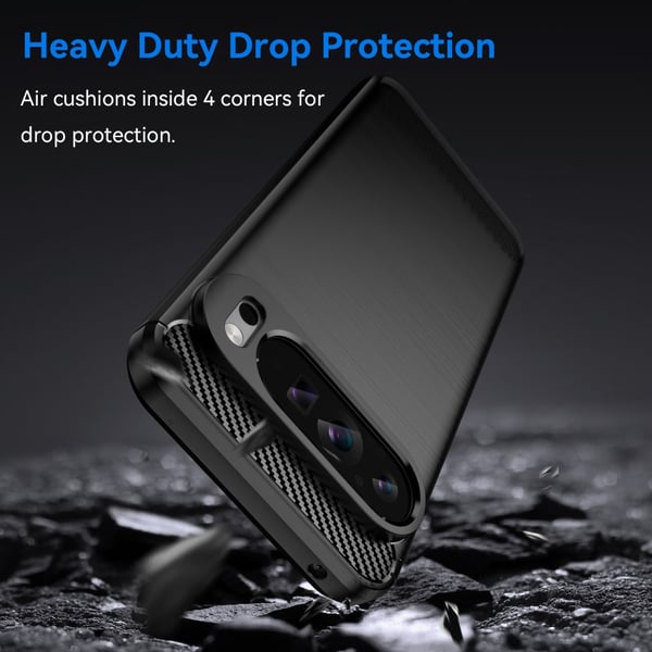 SKALO Google Pixel 9 Pro XL Armor Carbon Stødsikker TPU-cover