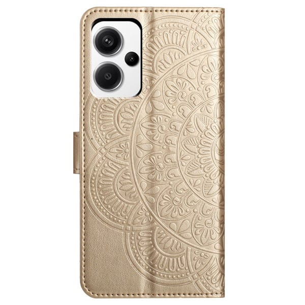 SKALO Xiaomi Redmi Note 13 Pro+ Mandala Flip Cover - Guld