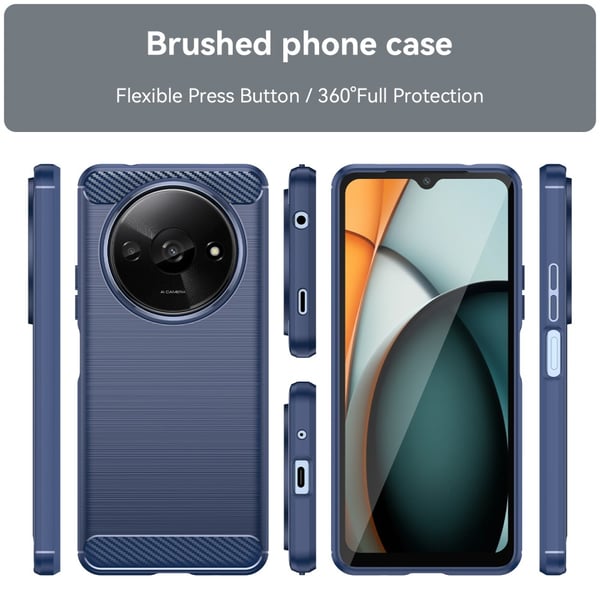 SKALO Xiaomi Redmi A3 Armor Carbon Stødsikker TPU-cover