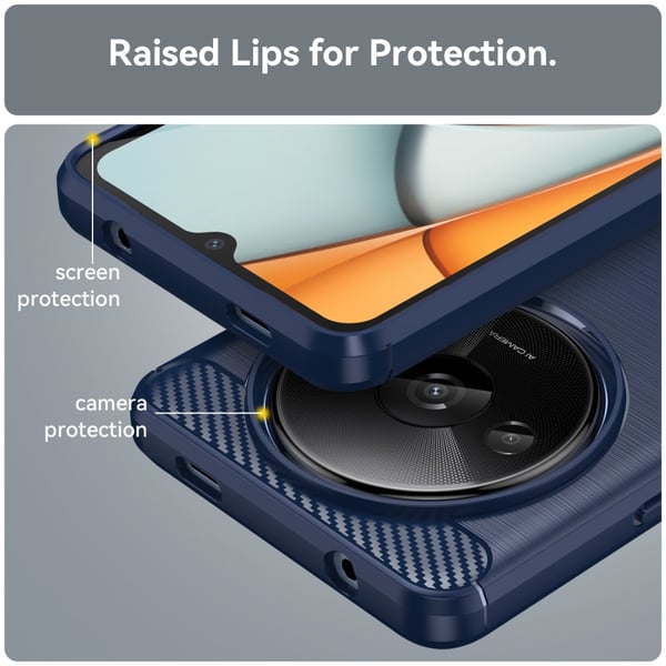 SKALO Xiaomi Redmi A3 Armor Carbon Stødsikker TPU-cover