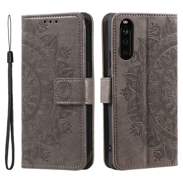 SKALO Sony Xperia 10 VI Mandala lompakkokotelo - Harmaa