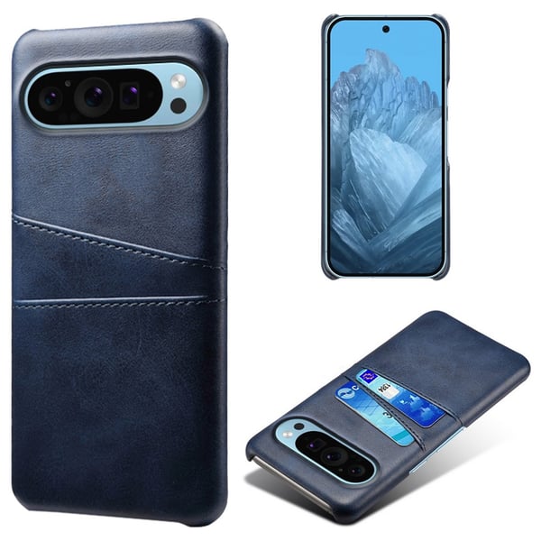 SKALO Google Pixel 9/9 Pro PU-læder Cover med Pung - Blå