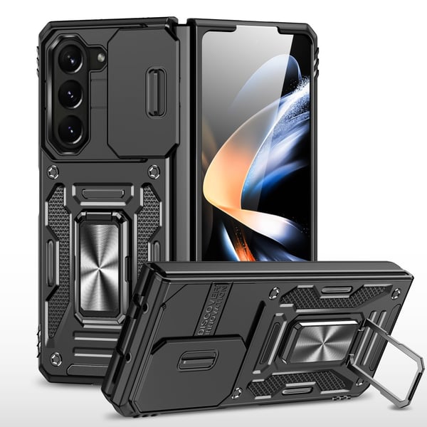 SKALO Samsung Z Fold6 Armor Hybrid Metal Ring Camera Slider - Sort