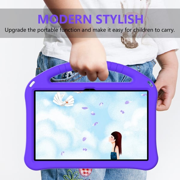 SKALO Lenovo Tab M10 Plus 10.6" (Gen 3) Lapsikuori kahvalla ja jalustalla - Violetti