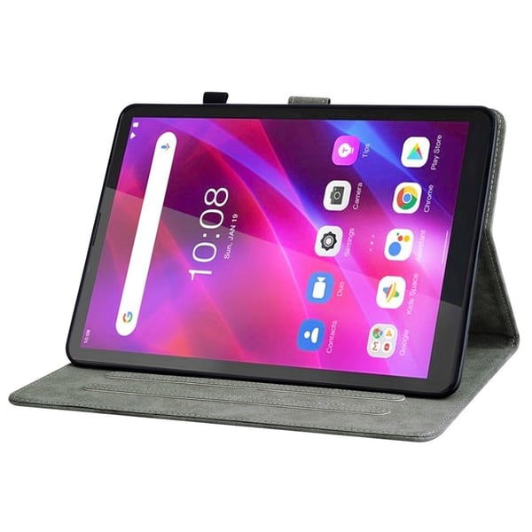 SKALO Lenovo Tab M7 (Gen 3) Cute Tiger PU-læder Flip Cover - Sort