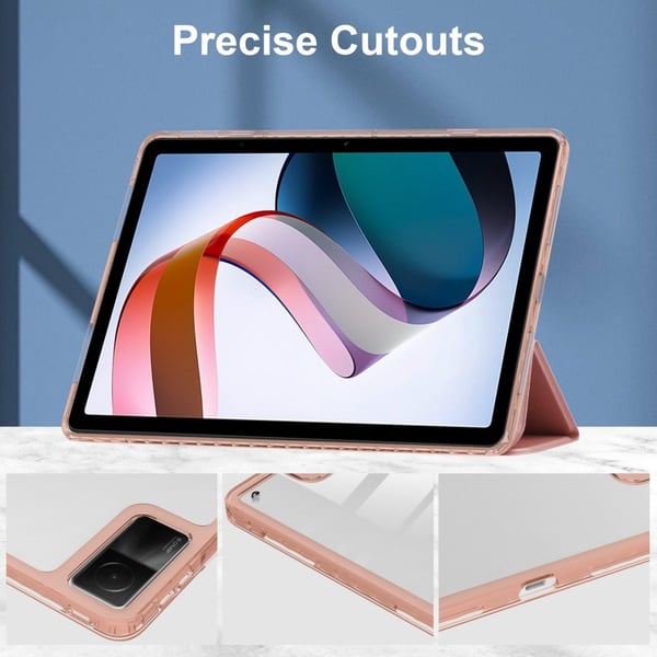 SKALO Xiaomi Redmi Pad Trifold Etui med gennemsigtig bagside - Rosa guld