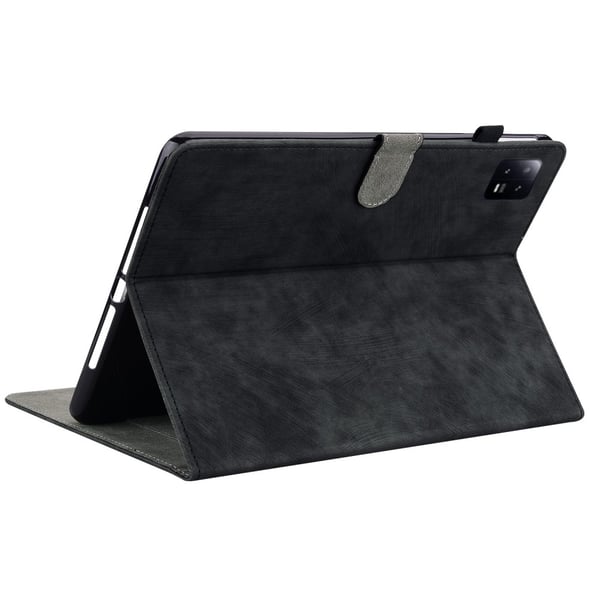 SKALO Xiaomi Pad 6 Cute Tiger PU-læder Flip Cover - Sort