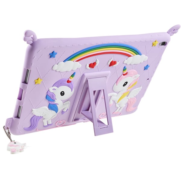 SKALO iPad 10.2 Stødresistent Unicorn Rainbow silikone Cover - Lilla