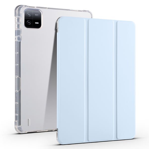 SKALO Xiaomi Pad 6 Trifold Etui med gennemsigtig bagside - Lyseblå