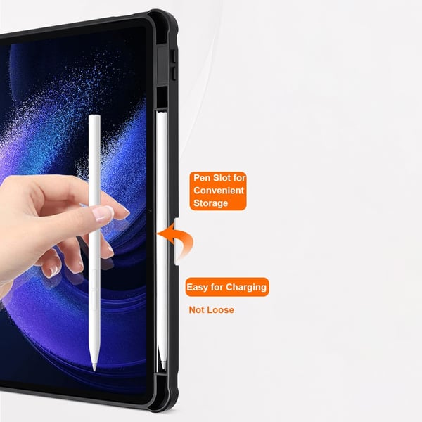 SKALO Xiaomi Pad 6 Trifold Etui med gennemsigtig bagside - Sort
