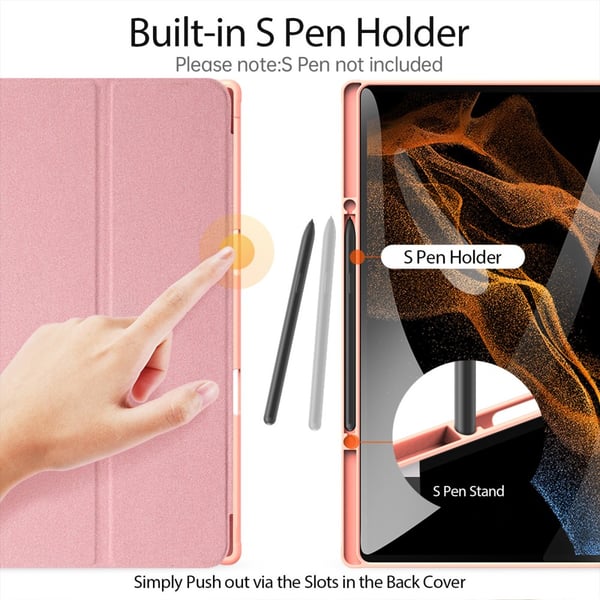 DUX DUCIS Samsung Tab S9 Ultra DOMO Series Trifold Flip Cover - Pink