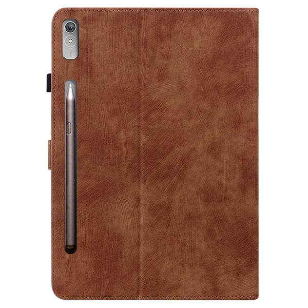 SKALO Lenovo Tab P12 Cute Tiger PU-læder Flip Cover - Brun