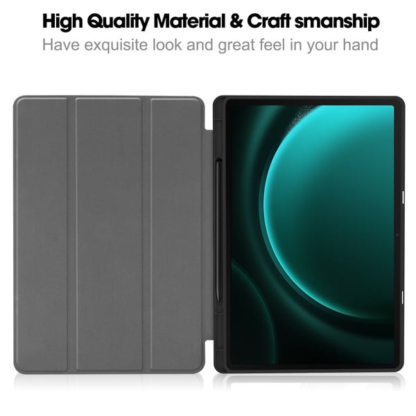 SKALO Samsung Tab S9+/S9 FE+ Trifold Suojakotelo - Ruusukulta