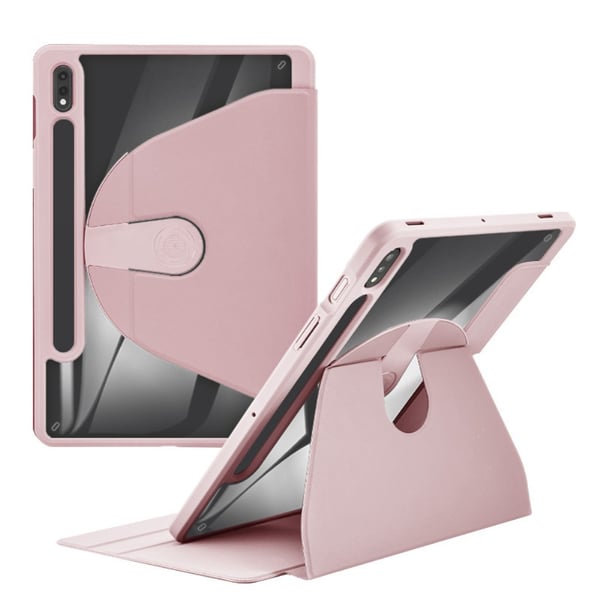 SKALO Samsung Tab S9+/S9+ FE 360 PU-læder Flip Cover - Pink