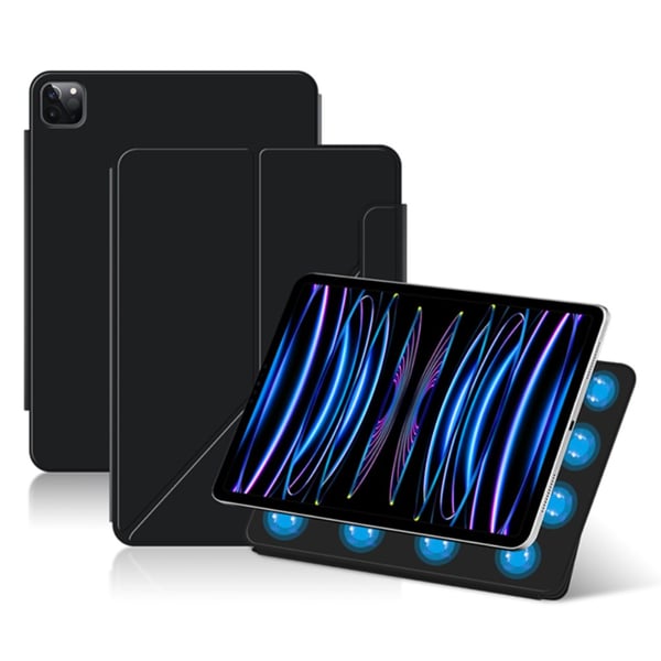 SKALO iPad Pro 11 (2024) Magnetisk foldetaske med magnetisk bagside - Sort