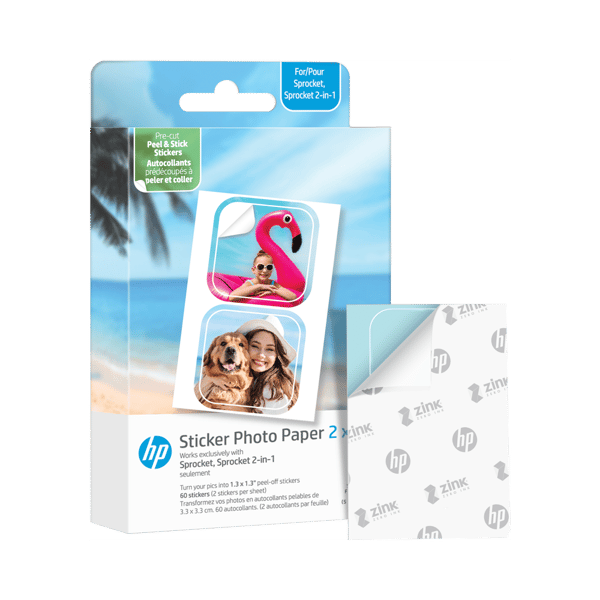 HP Sprocket Zink paper Luna 30-pack 2x3" pre-cut 1,3x1,3 sticker
